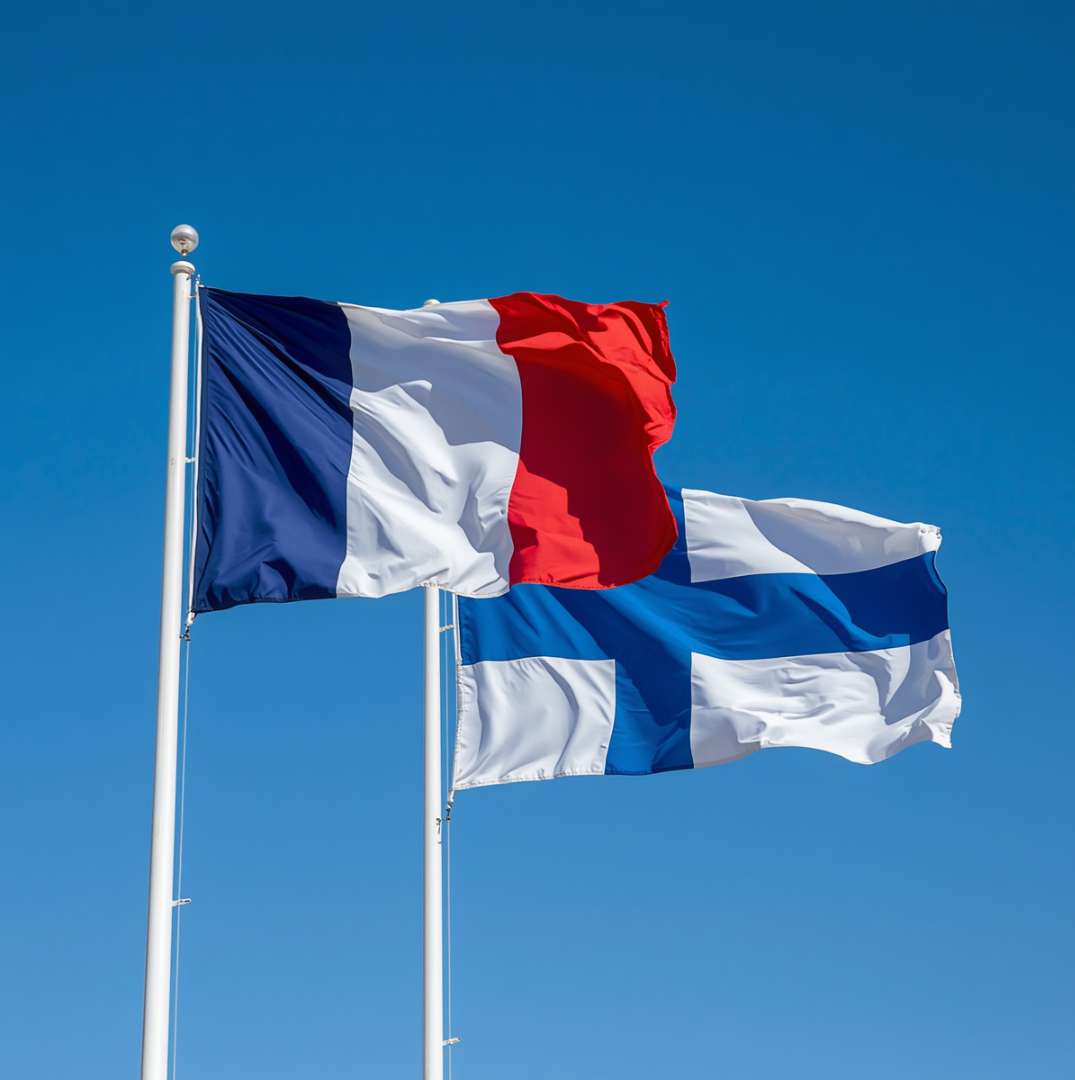 French & Finnish flags